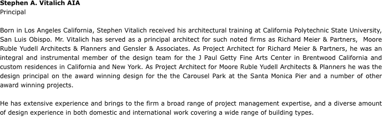 Stephen A. Vitalich AIA